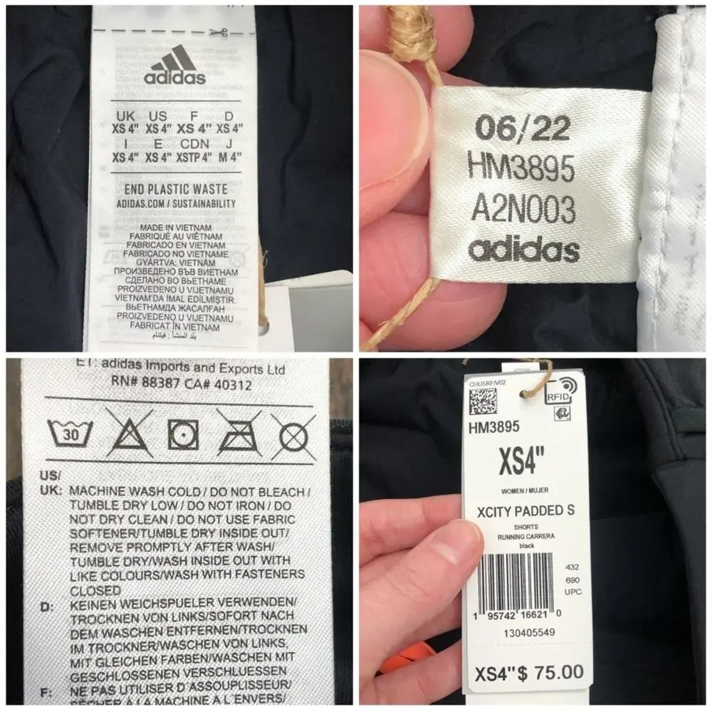 Adidas High Waisted Running Short X-City Padded Drawstring Pockets Size XS Black